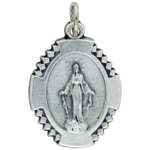   Miraculous Medal with Scalloped Edge - 1 inch (Minimum quantity purchase is 2)