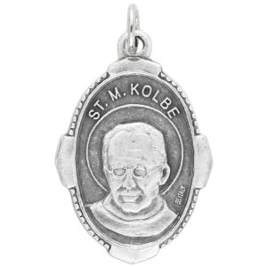  St Maximilian Kolbe / Patron for Addiction Medal - Unique Oval Shape - 1 inch    (Minimum quantity purchase is 2)
