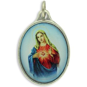  Immaculate Heart Mary / Pray for Us Full Color Medal - 1"   (Minimum quantity purchase is 1)