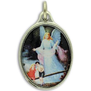   Guardian Angel / Pray for Us Full Color Medal - 1"   (Minimum quantity purchase is 1)