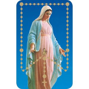    Pray the Rosary Card - PVC with raised beads - Our Lady of Heaven and Earth Rosary Holy Card   (Minimum quantity purchase is 1)