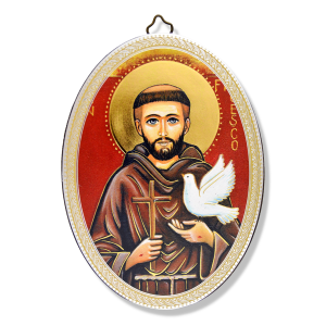 St Francis of Assisi Oval Wall Plaque - 5 3/4"   (Minimum quantity purchase is 1)