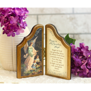 The Guardian Angel Prayer Arched Bifold Icon - 5 x 5.5" *   (Minimum Qty Purchase is 1)