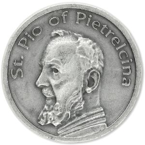  Saint Pio of Pietrelcina Pocket Token - Patronage: Pain, Suffering, and Healing  (Minimum quantity purchase is 1)