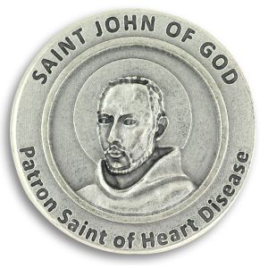  Saint John of God Pocket Token - Patronage: Heart Disease  - Closeout Sale *  (Minimum quantity purchase is 1)