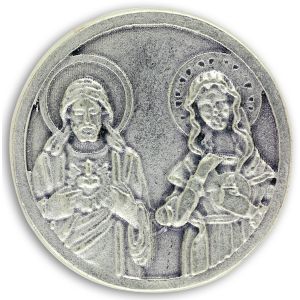 Sacred Heart of Jesus / Immaculate Heart  of Mary Pocket Token(Minimum quantity purchase is 1)