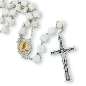 Our Lady of Medjugorje Rosary (Apparition Hill Rock Beads) – Made in Italy  (Minimum quantity purchase is 1)
