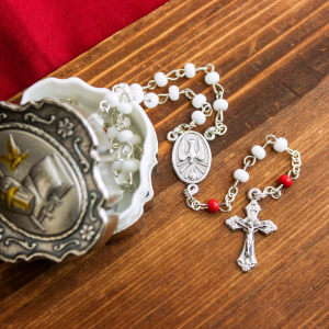 Confirmation Rosary (10.5") with Two Tone Metal Case   (Minimum quantity purchase is 1)