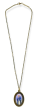  Our Lady of Grace Large Necklace/ Car Mirror Pendant - Bronze Finish 1 7/8" Color Medal with 22" Chain - Closeout Sale * (Minimum quantity purchase is 1)
