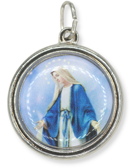   Miraculous Medal - Color Image - Round - 1"   (Minimum quantity purchase is 2)