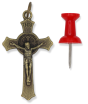    St. Benedict Flared Edge Crucifix 1.5 inch - Bronze    (Minimum quantity purchase is 2)