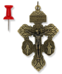  3-Way Pardon Indulgence Crucifix with St. Benedict and Miraculous Medals - 2-1/8 inch - Bronze  (Minimum quantity purchase is 1)