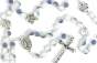  Our Lady of Fatima Rosary with 8mm Blue/White Sand Sparkling Beads - 20 1/2"  *  (Minimum quantity purchase is 1)