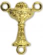 Holy First Communion Chalice Rosary Center - Gold Tone - 5/8"  (Minimum quantity purchase is 5)
