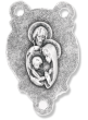 Sacred Heart of Jesus Rosary Center (Holy Family) - 7/8", Silver Oxidized, Made in Italy  * (Minimum quantity purchase is 3)