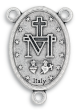 Miraculous Medal Rosary Center (Latin) – 1" Oval Silver Oxidized, Made in Italy *  (Minimum quantity purchase is 3)