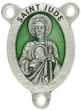 St Jude Oval Centerpiece - Green Enamel, 1"   (Minimum quantity purchase is 2)