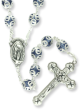 Double Capped Bead Rosary with 9mm Blue (March) Glass Beads - 24"   (Minimum quantity purchase is 1)