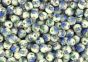  Blue Flowered Ceramic Beads - 6 mm, pkg 60   (Minimum quantity purchase is 1)