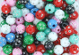 Star Spangled - Multi-Colored Plastic Beads, 8 mm round- 60 beads  - Closeout Sale *  (Minimum quantity purchase is 3)