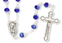 AB Royal Blue Reflective Capped Bead Linked Rosary - 26" Made in Italy  (Minimum qty. purchase is 1)