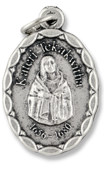  Saint Kateri Tekakwitha Medal 1 inch   (Minimum quantity purchase is 3)