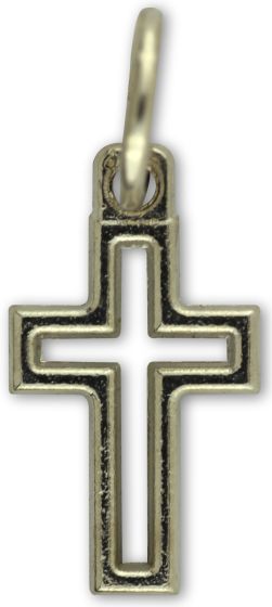  Simple Outlined Metal Cross - 11/16 inches  (Minimum quantity purchase is2)