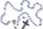  Rosary with 6mm Perwinkle Beads and Our Lady of Fatima Relic Center - 18" (Minimum quantity purchase is 1) 
