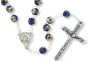  Blue Cloisonne' Linked Rosary with 8mm Beads - 18" (Minimum quantity purchase is 1)