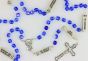   The Mysteries Rosary with Blue Crystal 8 mm Beads - 22"  (Minimum qty. purchase is 1)  