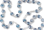 Double Capped Bead Rosary with 9mm Aqua Blue (December) Glass Beads - 24" * (Minimum quantity purchase is 1)