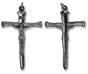 Nail Crucifix - 2" Gunmetal, Made in Italy   (Minimum quantity purchase is 1)