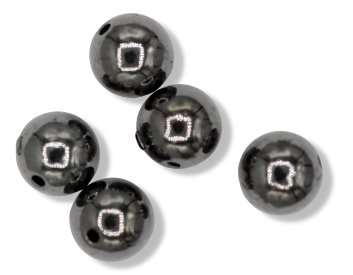   8mm Round Gun Metal Beads - Pkg. of 12 (Minimum quantity purchase is 1)