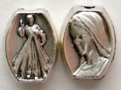  Oval - Divine Mercy / Our Lady Devotional Rosary Beads - pkg of 12