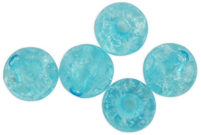 8 mm Turquoise Blue Crackle Beads - Pack of 60, Plastic   *  (Minimum quantity purchase is 3)