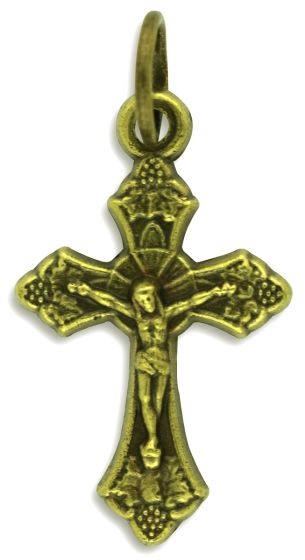   Small Leaf Sunburst Crucifix - 1 inch Bronze   (Minimum quantity purchase is 2)