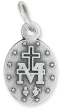  Small Miraculous Medal with Blue Enamel in English - 1/2 inch   (Minimum quantity purchase is 3)