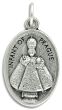 Infant of Prague / Guardian Angel Medal - Silver Oxidized Die-Cast -1"  Made In Italy  (Minimum quantity purchase is 3)