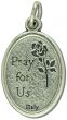  St Anne  Medal (Mother of Mary, Patron Saint of Homemakers) 1" Die-Cast Italian Silver Oxidized  (Minimum quantity purchase is 3)