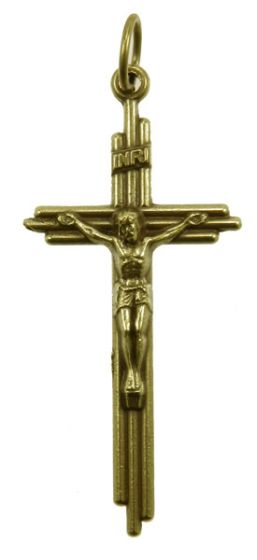  Rosary Crucifix - 3 Bar Bronze 3.8 cm    (Minimum quantity purchase is 2)