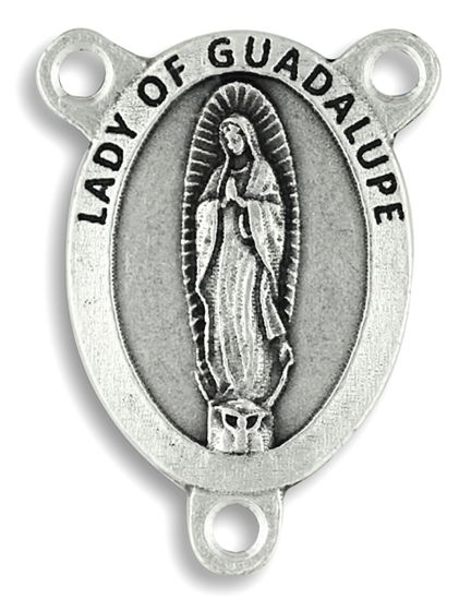 Our Lady of Guadalupe Oval Centerpiece - Silver Ox, 1-1/16"   (Minimum quantity purchase is 2)