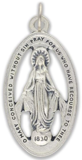  Miraculous Medal with Open Design - 1 1/2"  (Minimum quantity purchase is 2)