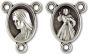 Divine Mercy Mini Rosary Centerpiece (Our Lady of Medjugorje) - 1/2" Silver Oxidized, Made in Italy *  (Minimum quantity purchase is 5)