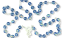  AB Blue / March 7mm Glass Bead Rosary - 20 1/2"   (Minimum quantity purchase is 1)