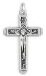 Fatima Vine Detail Crucifix - 1 1/2" Silver Oxidized, Made in Italy *  (Minimum quantity purchase is 1)