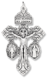 3-Way Pardon Crucifix (St. Benedict & Miraculous Medal) - 2-1/8" Silver Oxidized, Made in Italy  *  (Minimum quantity purchase is 1)