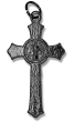 St Benedict Flared Edge Crucifix - 1.5" Gunmetal Finish, Made in Italy * (Minimum quantity purchase is 2) 