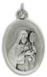 Saint Clare Patron Saint Medal - Italian Silver OX 1 inch  (Minimum quantity purchase is 2)