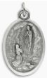   Our Lady of Lourdes / Pray For Us Medal - Italian Silver OX 1 inch (Minimum quantity purchase is 2)
