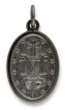  Miraculous Medal, Latin - Gun Metal - 1"   (Minimum quantity purchase is 2)